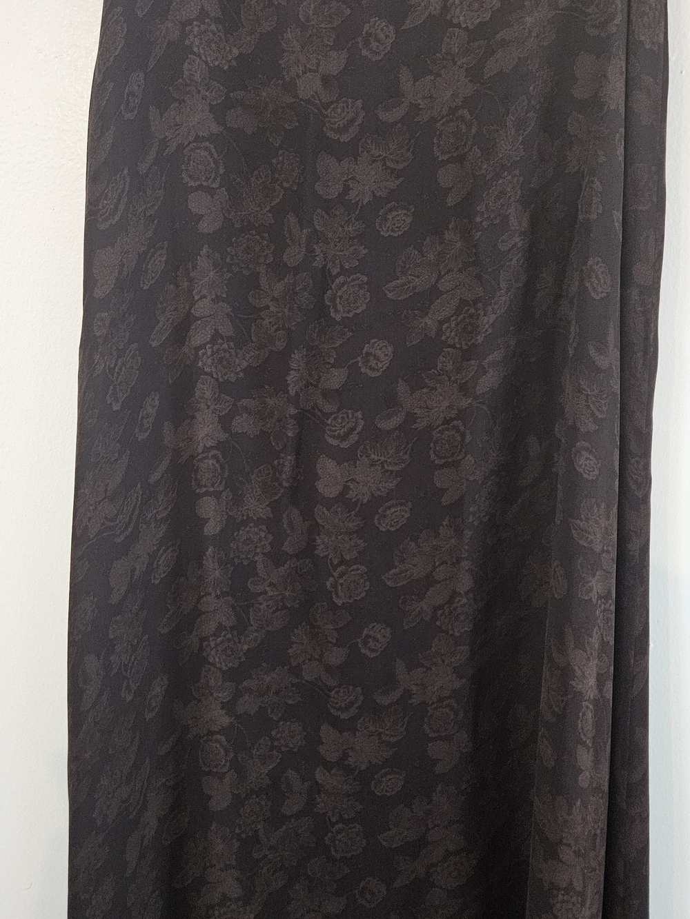 Lauren Ralph Lauren Maxi Skirt with Brown Floral Jacquard, Boho, 100 % Silk,Y2K - Picture 3 of 11